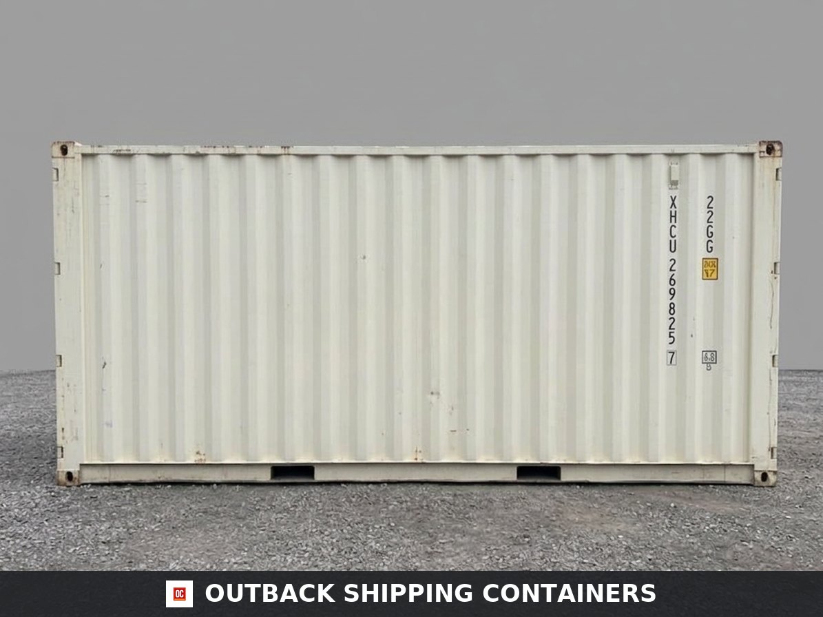 20ft Open Side Shipping Container for Sale — Rear Exterior View | Outback Shipping Containers 20ft Open Side Shipping Container – One Trip – With Side Doors — 20ft — new — storage containers (image 4 of 4)