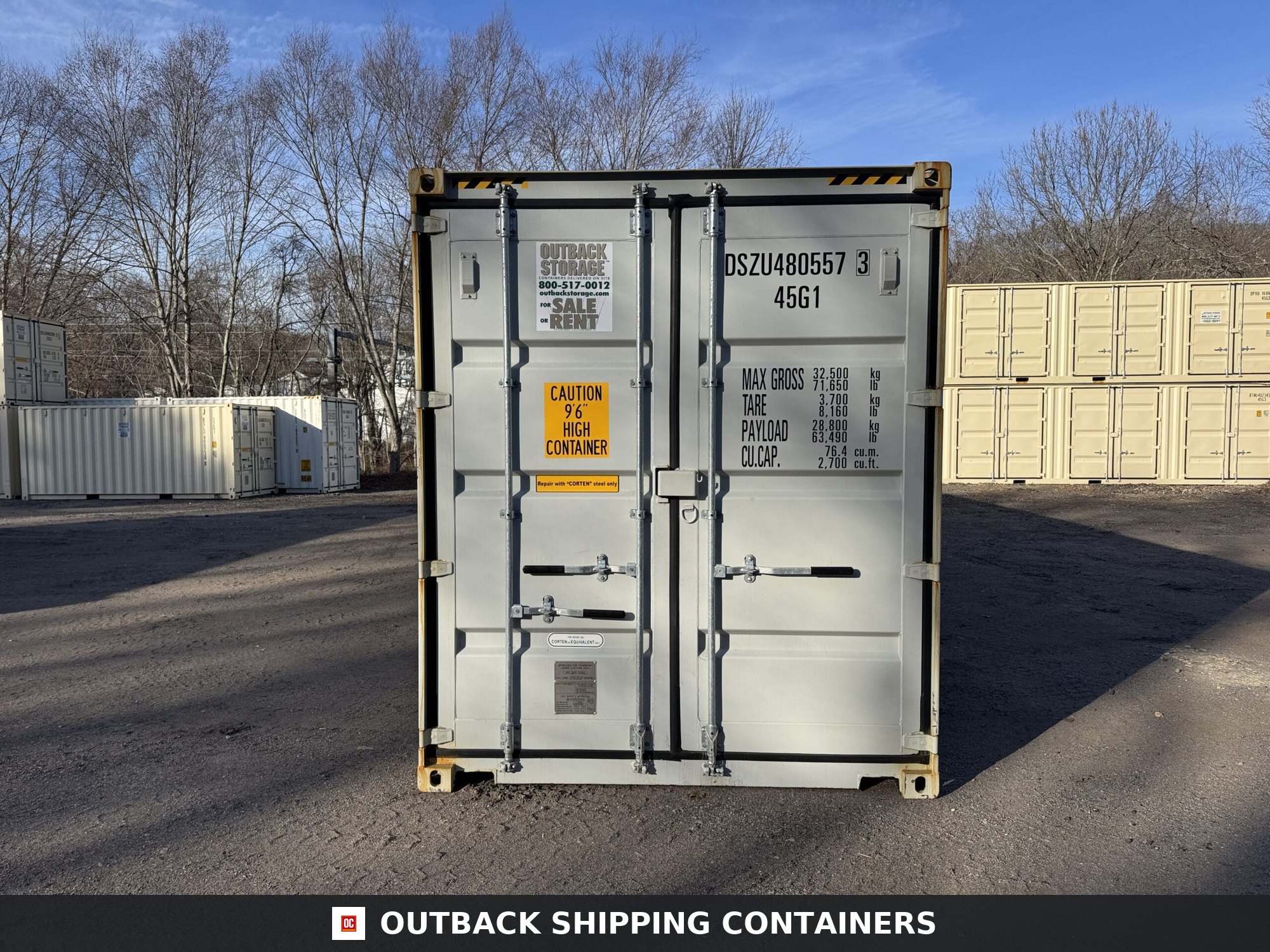 40ft New High Cube Shipping Container – Wind & Watertight – Gray — 40ft — new (image 3 of 12)