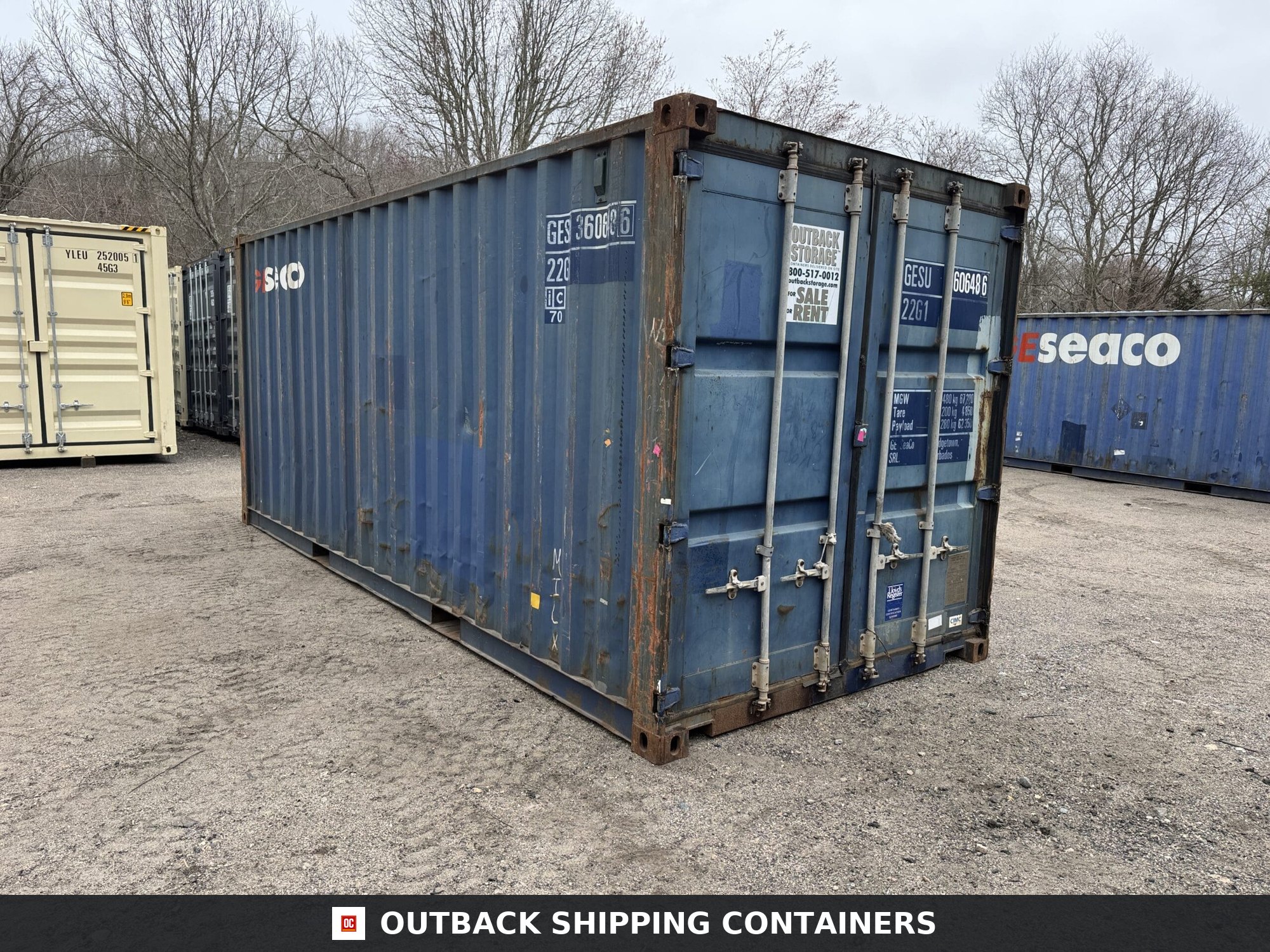 20ft Used Shipping Container – Wind & Watertight – Blue — 20ft — used (image 1 of 12)