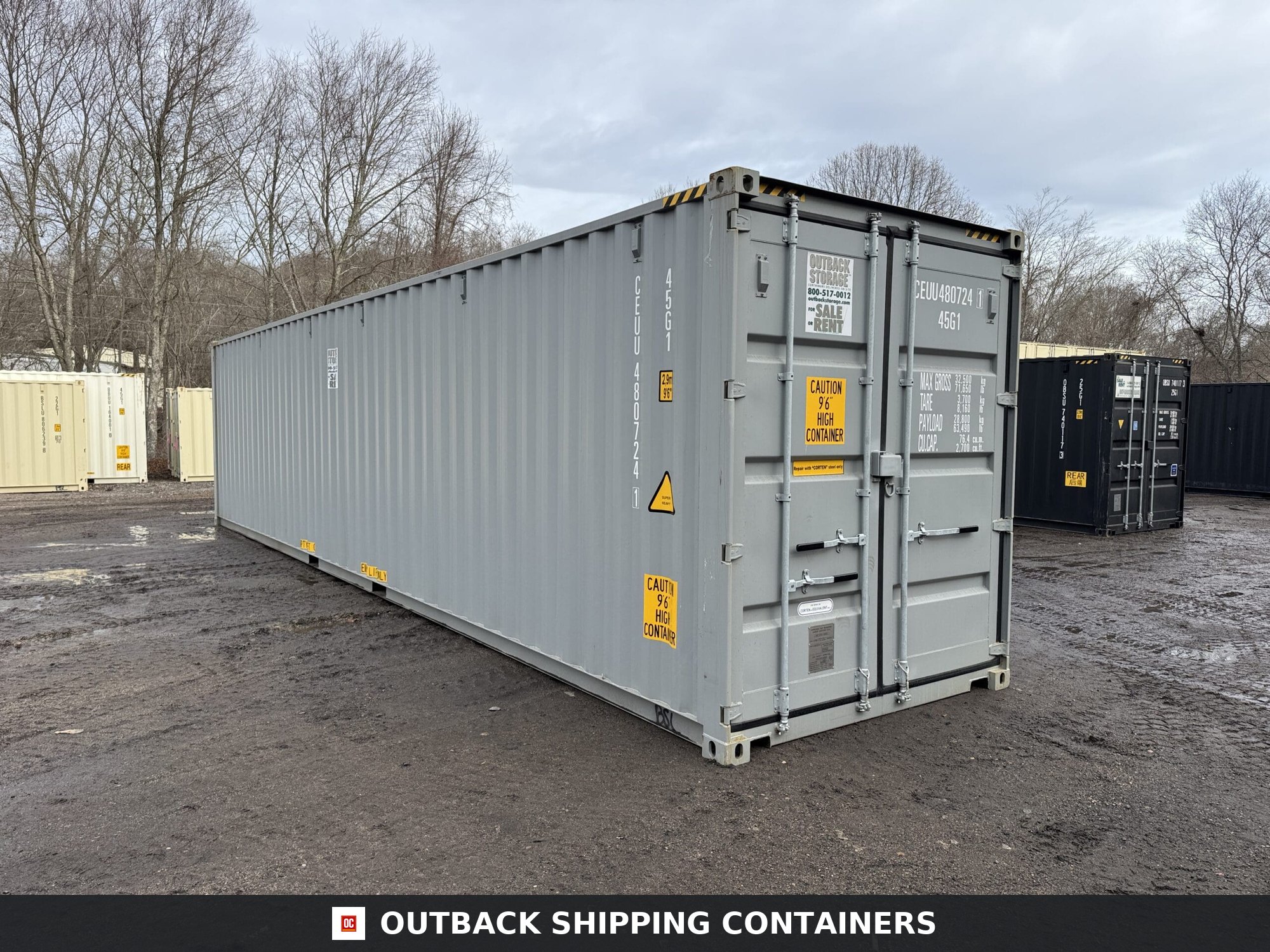 40ft New High Cube Shipping Container – Wind & Watertight – Gray — 40ft — new (image 1 of 12)