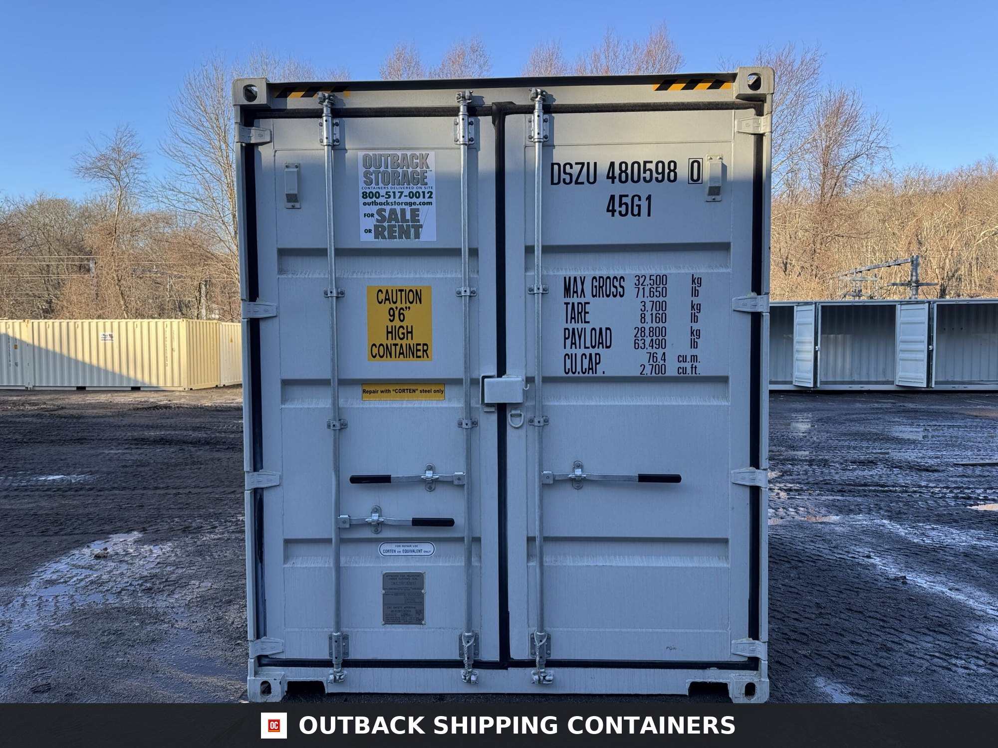 40ft New High Cube Shipping Container – Wind & Watertight – Lt Gray — 40ft — new (image 3 of 12)