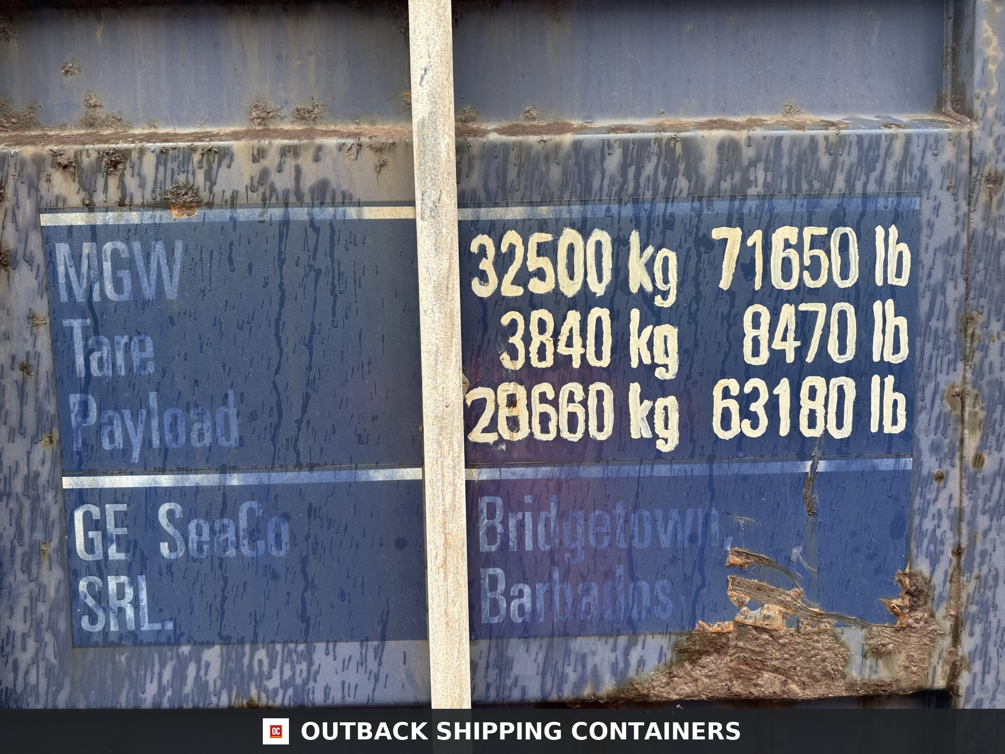 40ft Used High Cube Shipping Container — Rear Exterior View | Outback Shipping Containers 2 5 40ft Used High Cube Shipping Container – Wind & Watertight – Blue — 40ft — used (image 4 of 12)