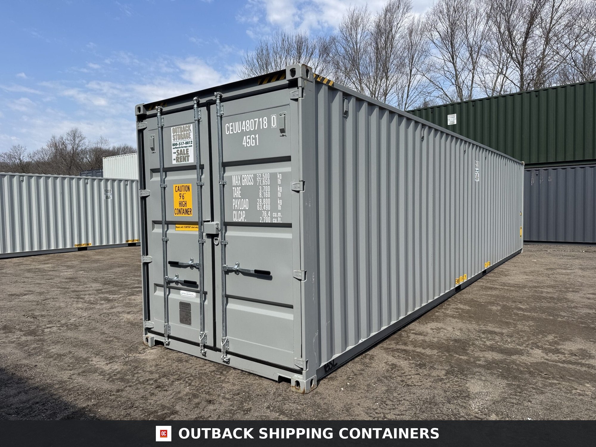 40ft New High Cube Shipping Container – Wind & Watertight – Gray — 40ft — new (image 8 of 12)