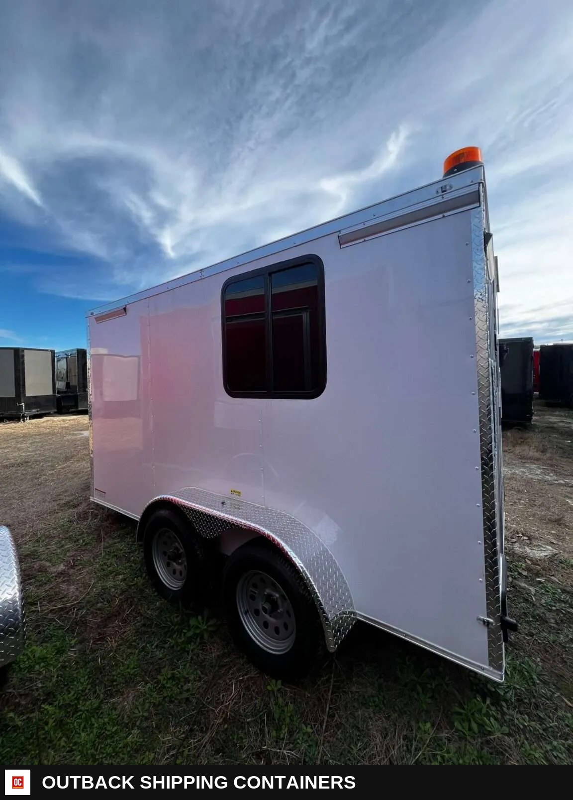 Hook and Line Cargo Custom 7x12 Tandem Axle Splicing Trailer — Interior Kitchen Layout | Outback Shipping Containers Hook and Line Cargo Custom 7x12 Tandem Axle Splicing Trailer for sale — interior kitchen layout