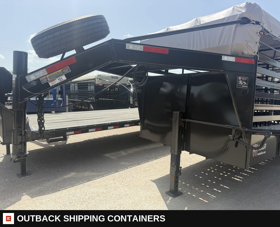 2026 WW ROUSTABOUT 6'8"X24' Livestock Stock Combo Trailer — Rear Doors And Gate | Outback Shipping Containers 2026 WW ROUSTABOUT 6'8"X24' Livestock Stock Combo Trailer for sale — rear doors and gate
