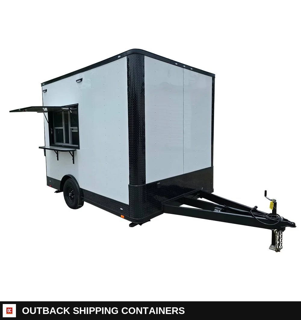 8.5 x 12 White Flat Front Concession Trailer — Blackout Trim, 8-Foot Interior for sale — front exterior view