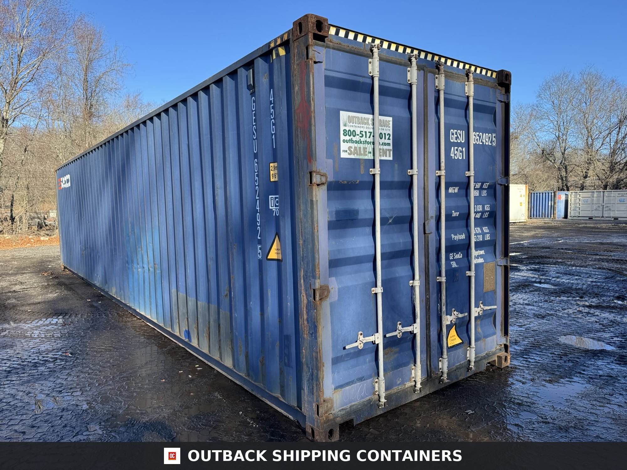 40ft Used High Cube Shipping Container – Wind & Watertight – Blue — 40ft — used (image 2 of 12)
