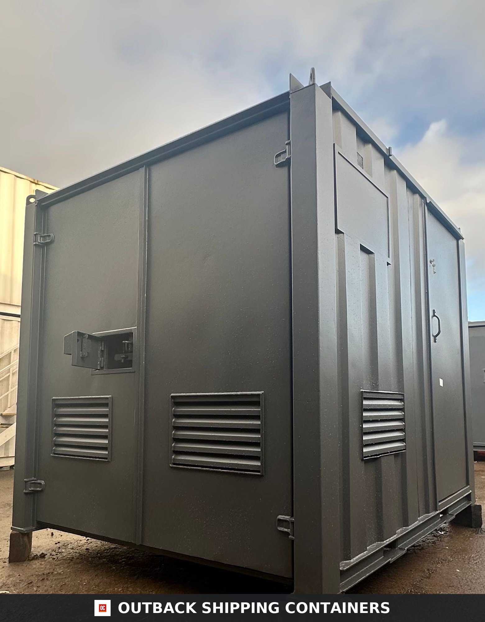 9 x 8 ft Chemical Toilet Block with Drying Room for Sale — Side Profile View 9 x 8 ft Chemical Toilet Block with Drying Room — Plug & Play — Welfare — No 1397 — primary exterior image 1 of 13
