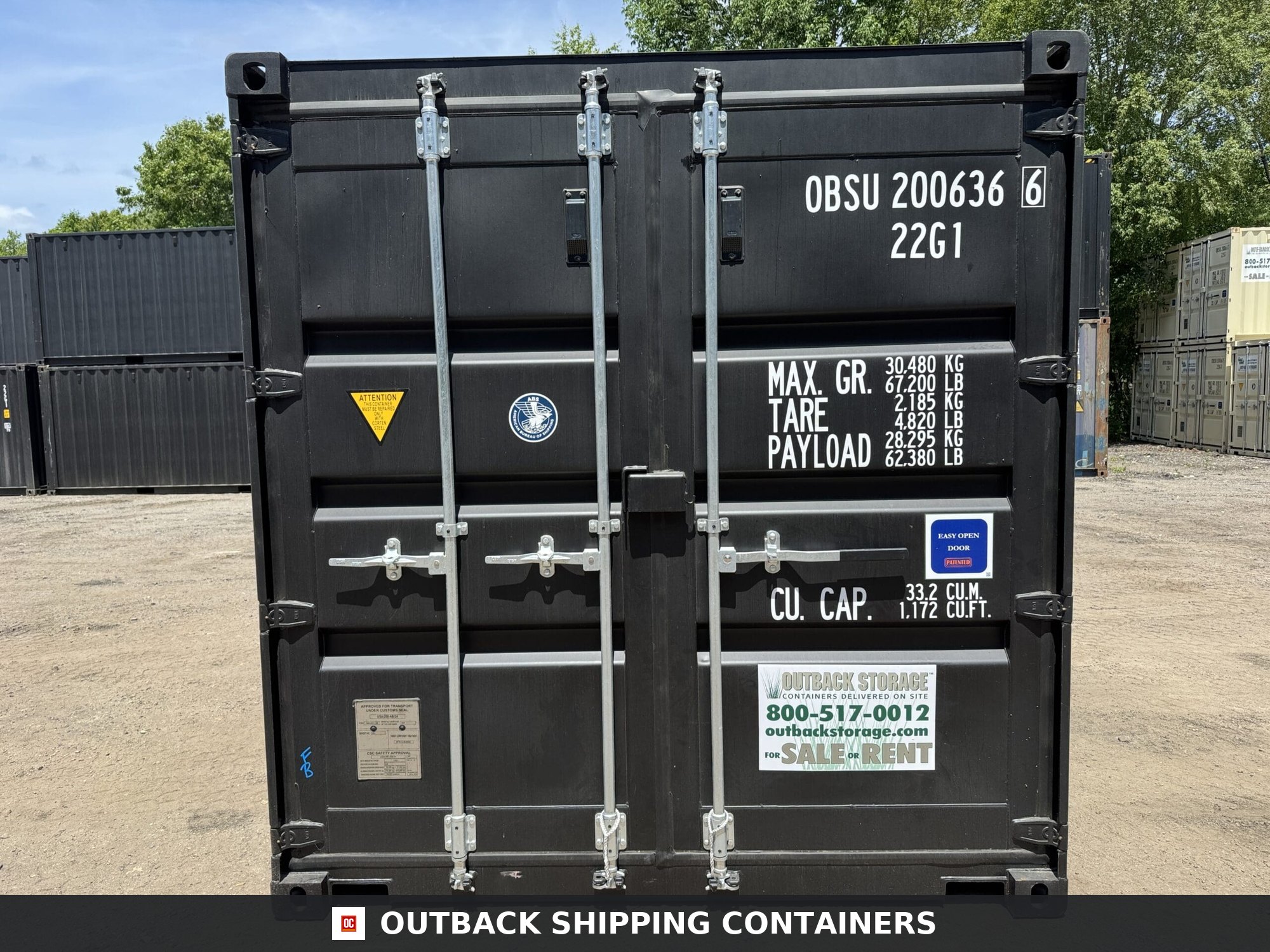 20ft New Shipping Container – Wind & Watertight – Black — 20ft — new (image 3 of 12)