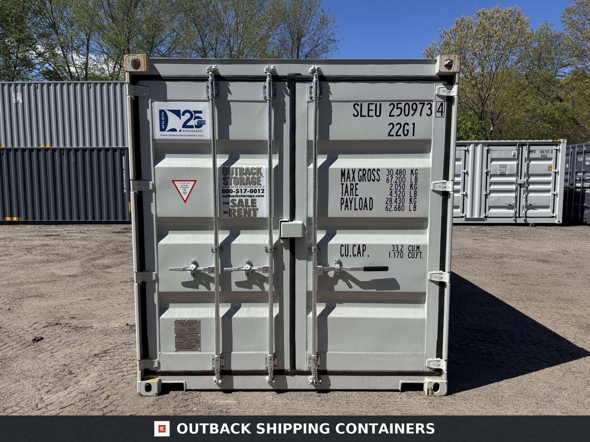 20ft New Shipping Container – Wind & Watertight – Gray — 20ft — new (image 3 of 12)