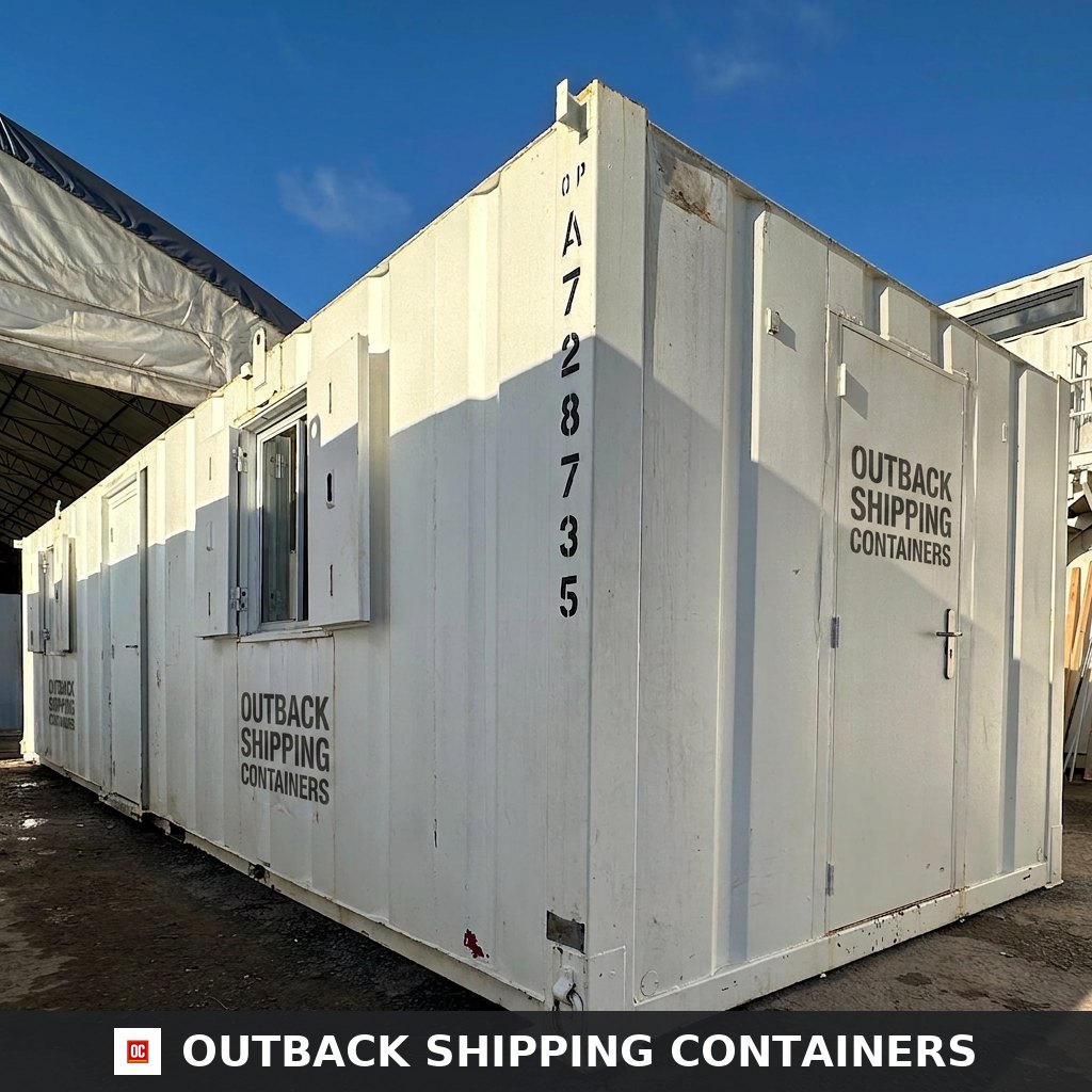 32x10ft for Sale — Side Profile View | Outback Shipping Containers 32x10ft — Canteen / Office — Building Site Accommodation — Portable Anti-Vandal - image 1