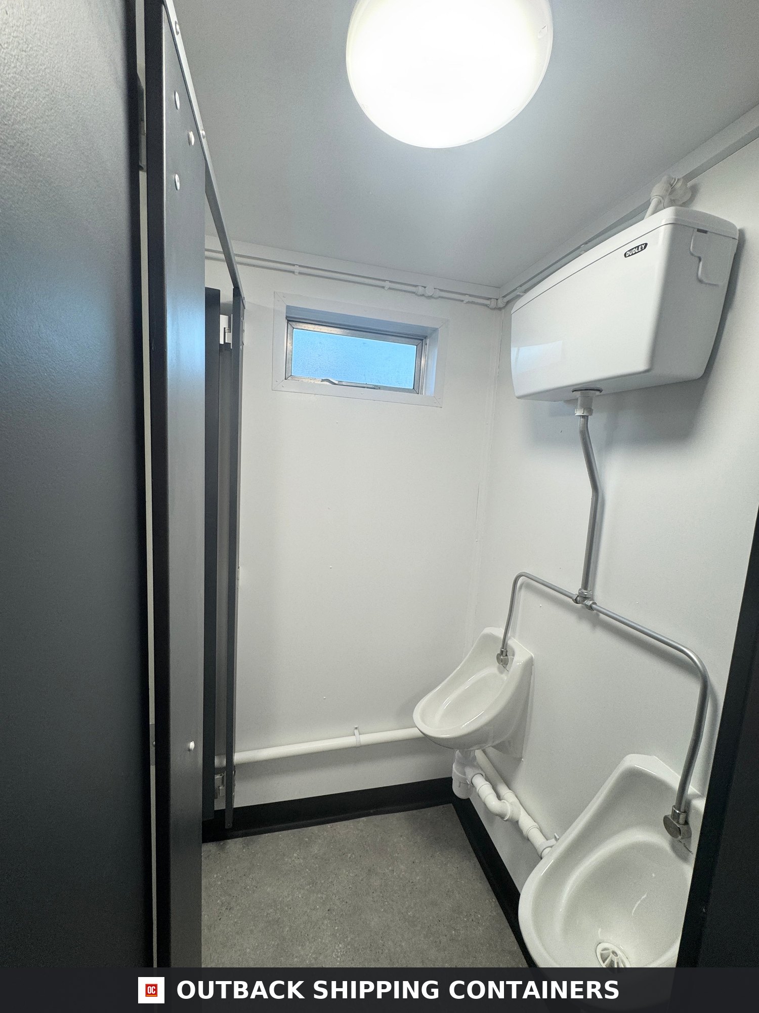12 x 9 ft Anti-Vandal for Sale — Window and Shutter Detail | Outback Shipping Containers 12 x 9 ft Anti-Vandal — 2 + 1 Toilet Block — Premium Portable Welfare — No 1506 — product gallery image 7 of 19