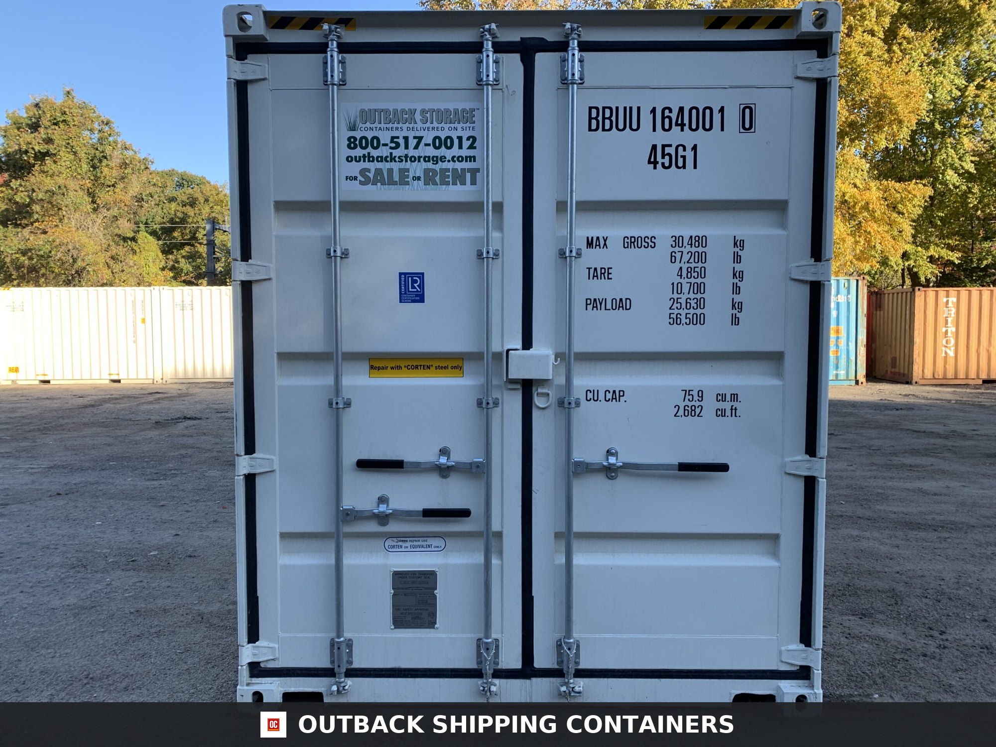 UNIQUE 16ft New High Cube Shipping / Storage Container for Sale — Three-Quarter Angle View UNIQUE 16ft New High Cube Shipping / Storage Container – Wind & Watertight – White — 16ft — new (image 3 of 11)