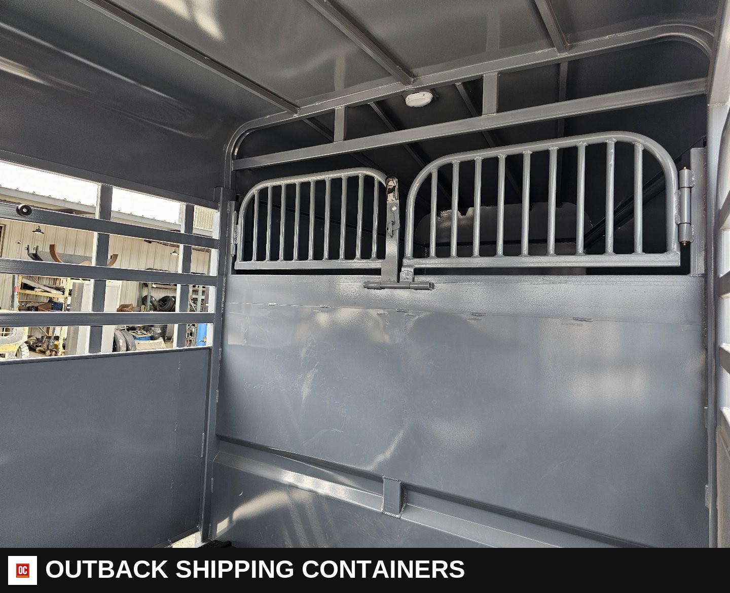 2025 Big Bend 6’8"X24' 3/4 TOP Stock / Stock Combo Trailer — Interior Floor And Walls | Outback Shipping Containers 2025 Big Bend 6’8"X24' 3/4 TOP Stock / Stock Combo Trailer for sale — interior floor and walls