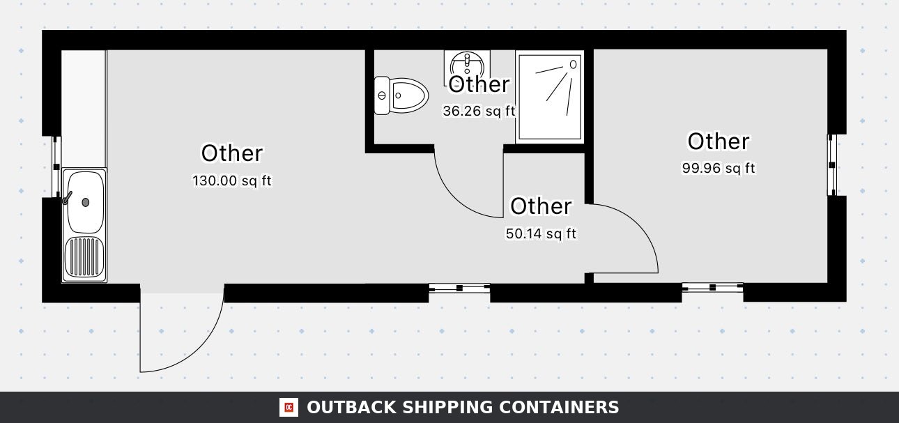 32x10ft for Sale — Three-Quarter Angle View | Outback Shipping Containers 32x10ft — Custom Office/Canteen Cabin — image 3 of 15