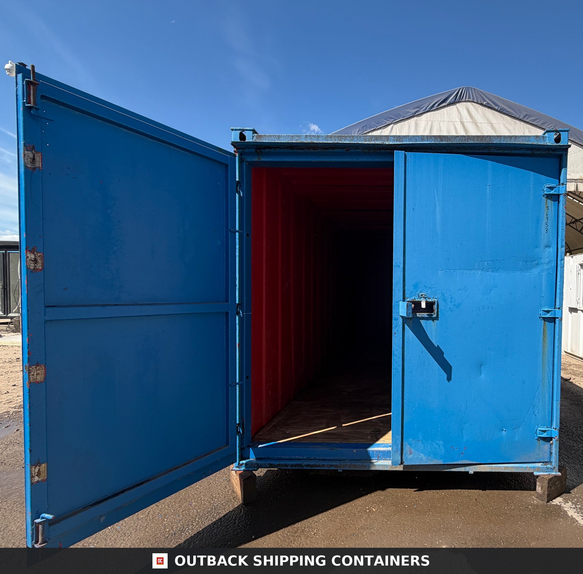 21x8 ft Anti-Vandal Store 21ft x 8ft — Three-Quarter Angle View | Outback Shipping Containers 21x8 ft Anti-Vandal Store — Storage Container (Unrefurbished) — gallery view 3