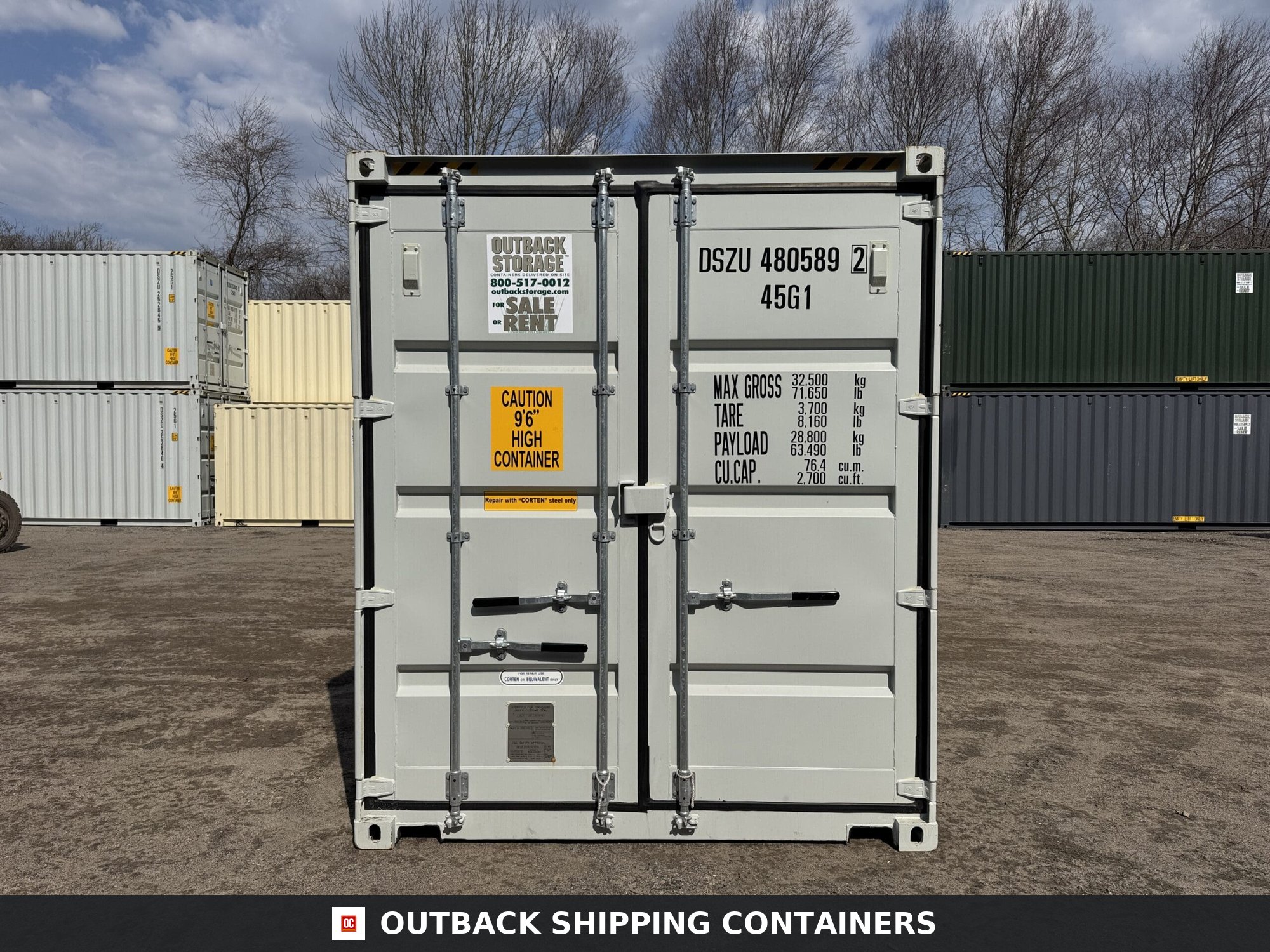 40ft New High Cube Shipping Container – Wind & Watertight – Gray — 40ft — new (image 3 of 12)
