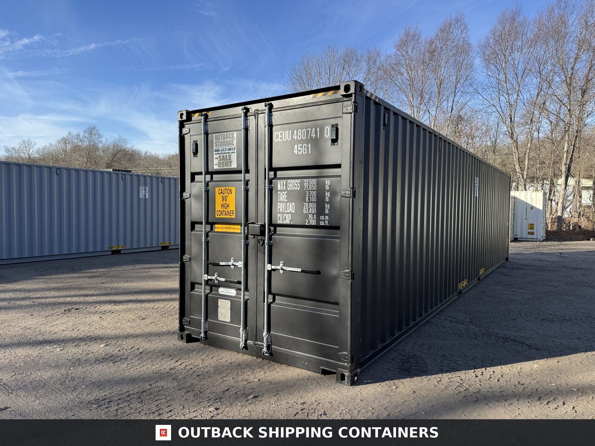 40ft New High Cube Shipping Container – Wind & Watertight – Black — 40ft — new (image 8 of 12)