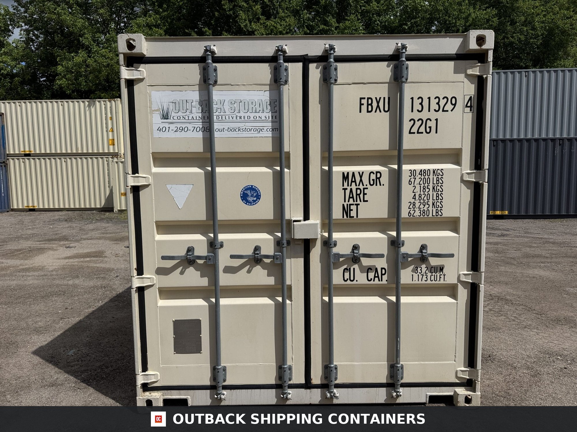 20ft Used Shipping Container – Wind & Watertight – Beige — 20ft — used (image 3 of 12)