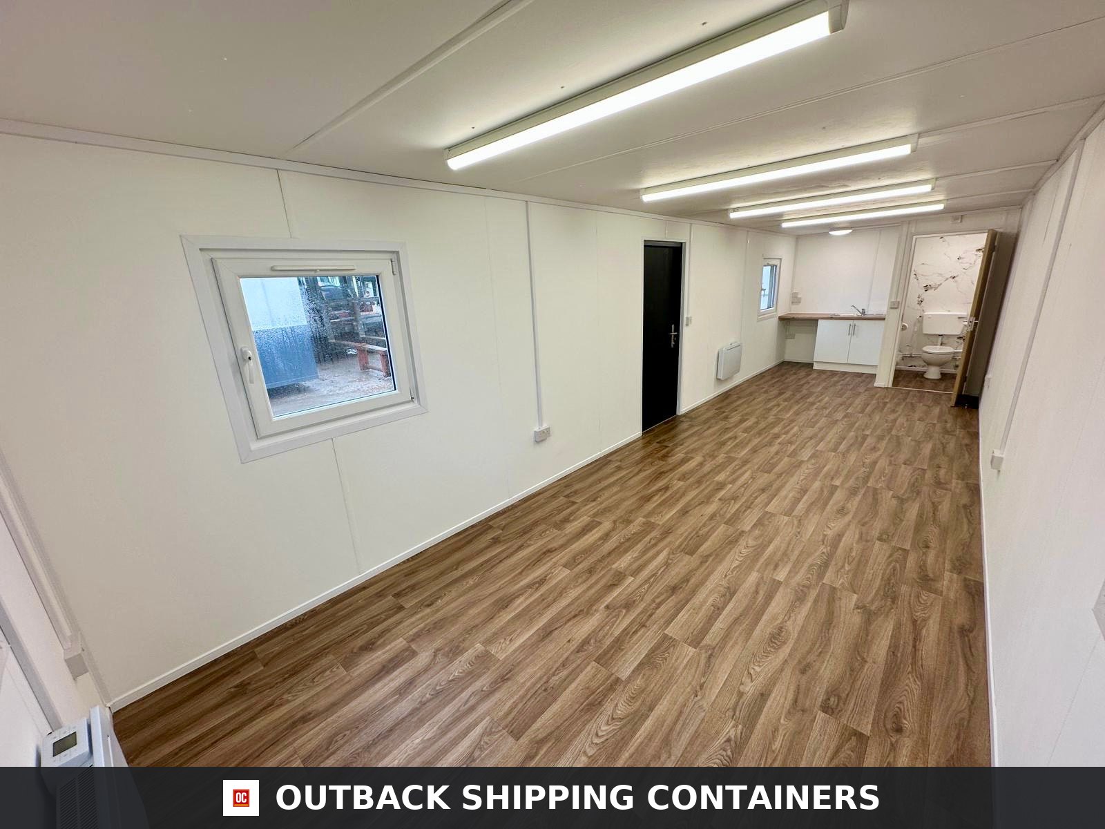 32x10ft for Sale — Door and Entry Detail | Outback Shipping Containers 32x10ft — Custom Cabin — image 7 of 15