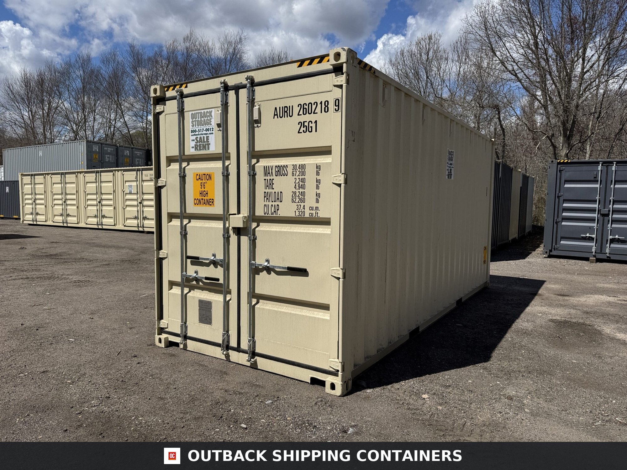 20ft New High Cube Shipping Container – Wind & Watertight – Beige — 20ft — new (image 8 of 12)