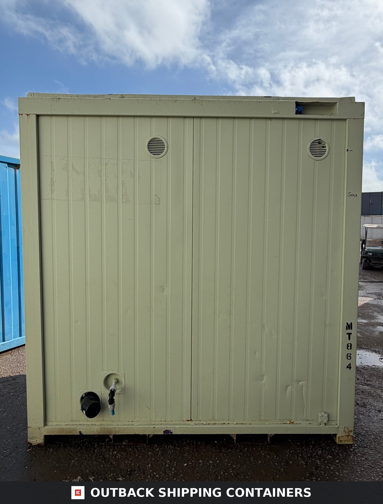 Double Toilet Block for Sale — Door and Entry Detail | Outback Shipping Containers 2 Double Toilet Block — Male & Female WC — 8x5 Ft — Portable Toilet Block — 1+1 Toilet Block - image 7