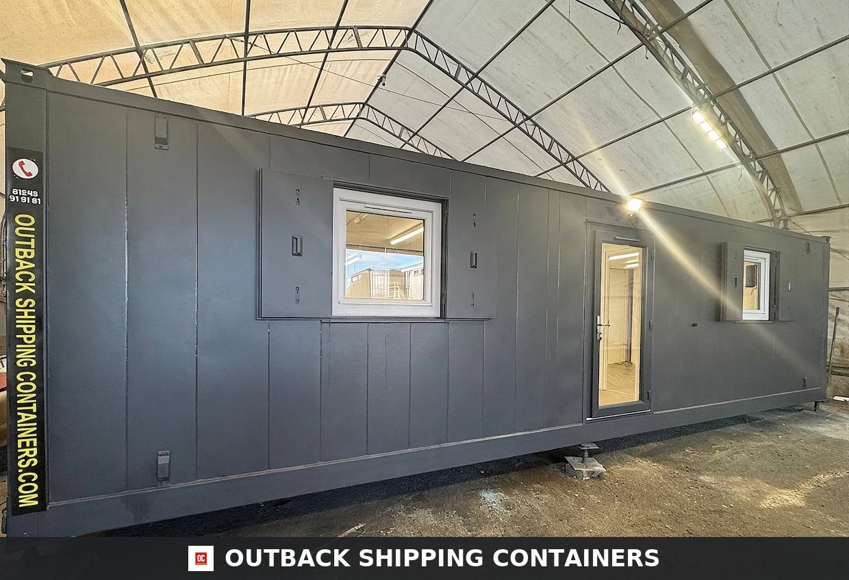 Modular Building 2 Bay 32X20FT for Sale — Door and Entry Detail | Outback Shipping Containers Modular Building 2 Bay — 32x20ft — image 7 of 15