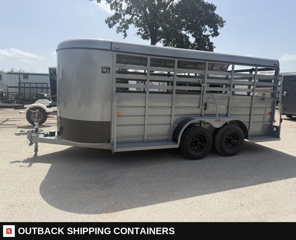 2026 WW AA 6X16 Livestock Stock Combo Trailer — Driver-Side Profile | Outback Shipping Containers 2026 WW AA 6X16 Livestock Stock Combo Trailer for sale — driver-side profile