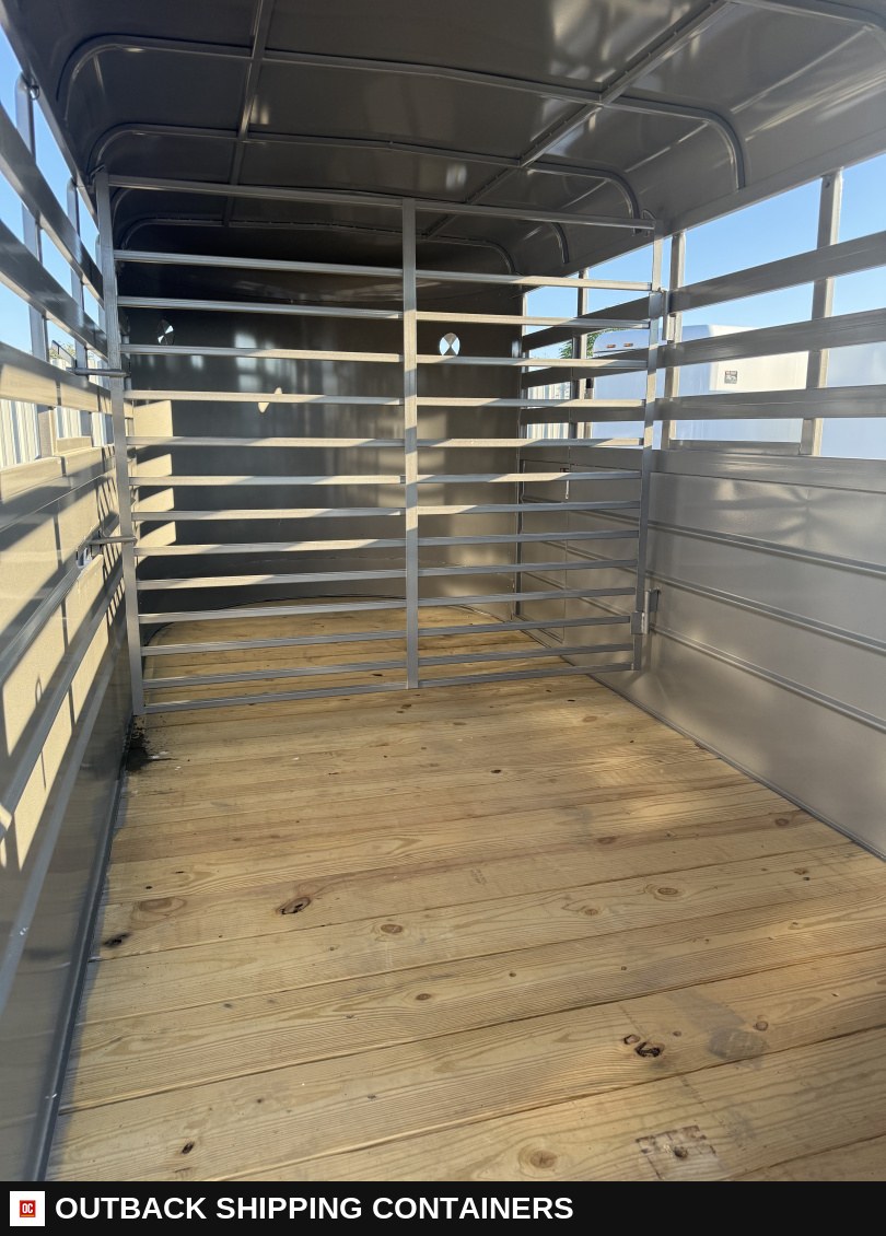 2026 W-W Trailer AA 6X14 Stock / Stock Combo Trailer — Interior Floor And Walls | Outback Shipping Containers 2026 W-W Trailer AA 6X14 Stock / Stock Combo Trailer for sale — interior floor and walls