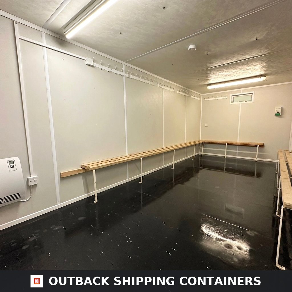 21x9ft for Sale — Side Profile View | Outback Shipping Containers 21x9ft — Drying Room / Changing Room — Building Site Accommodation — Portable Anti-Vandal - image 1