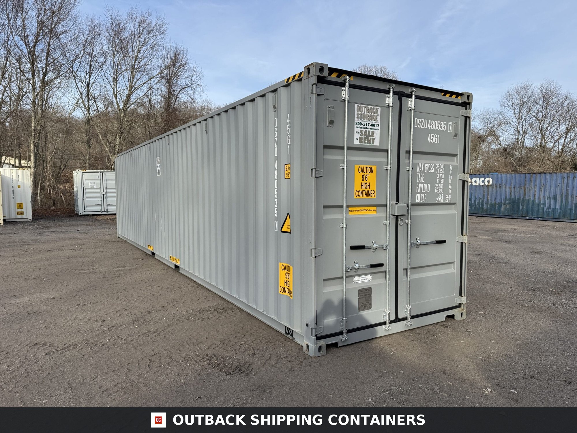 40ft New High Cube Shipping Container – Wind & Watertight – Gray — 40ft — new (image 1 of 12)