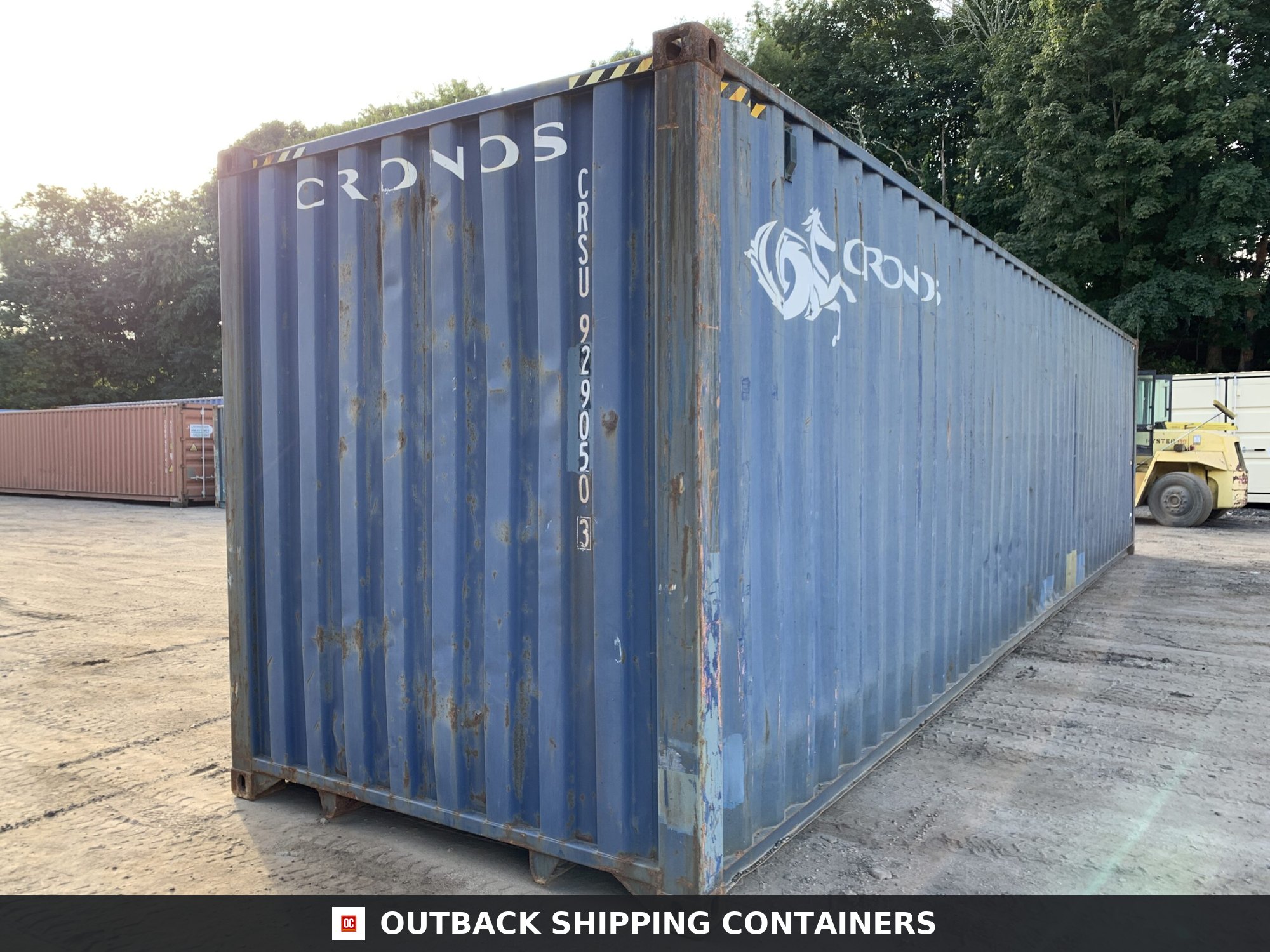 40ft As-Is High Cube Shipping Container – Wind & Watertight – Blue — Roof and Structural Detail 40ft As-Is High Cube Shipping Container – Wind & Watertight – Blue — 40ft — as_is (image 9 of 12)