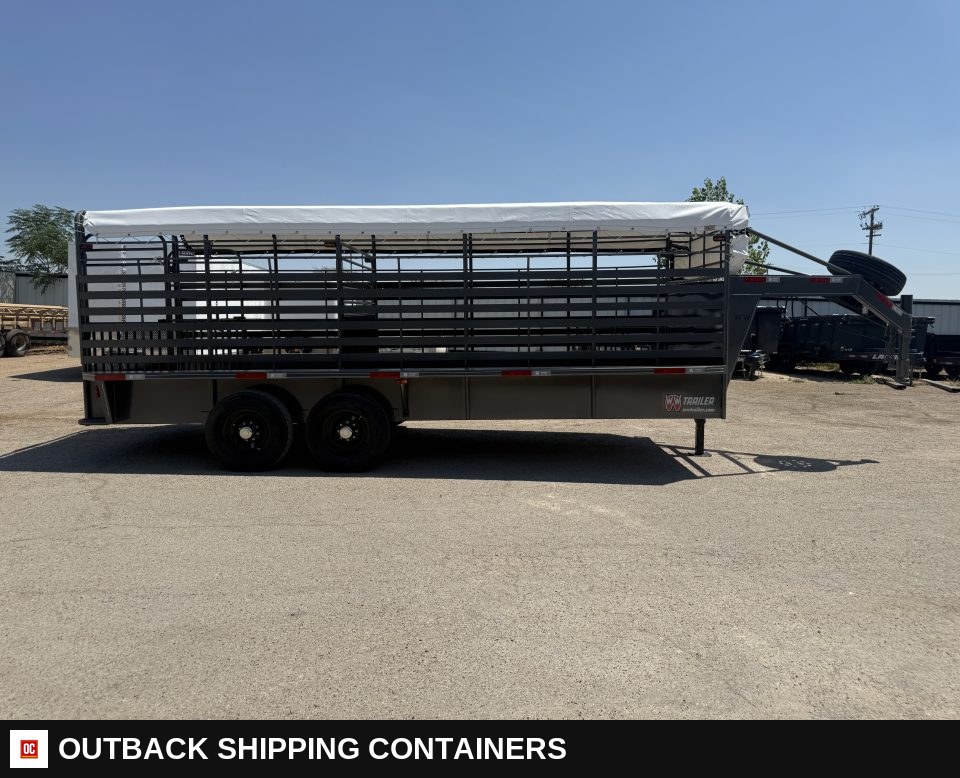 2026 WW ROUSABOUT 6.8"X20' Livestock Stock Combo Trailer for sale — front exterior view