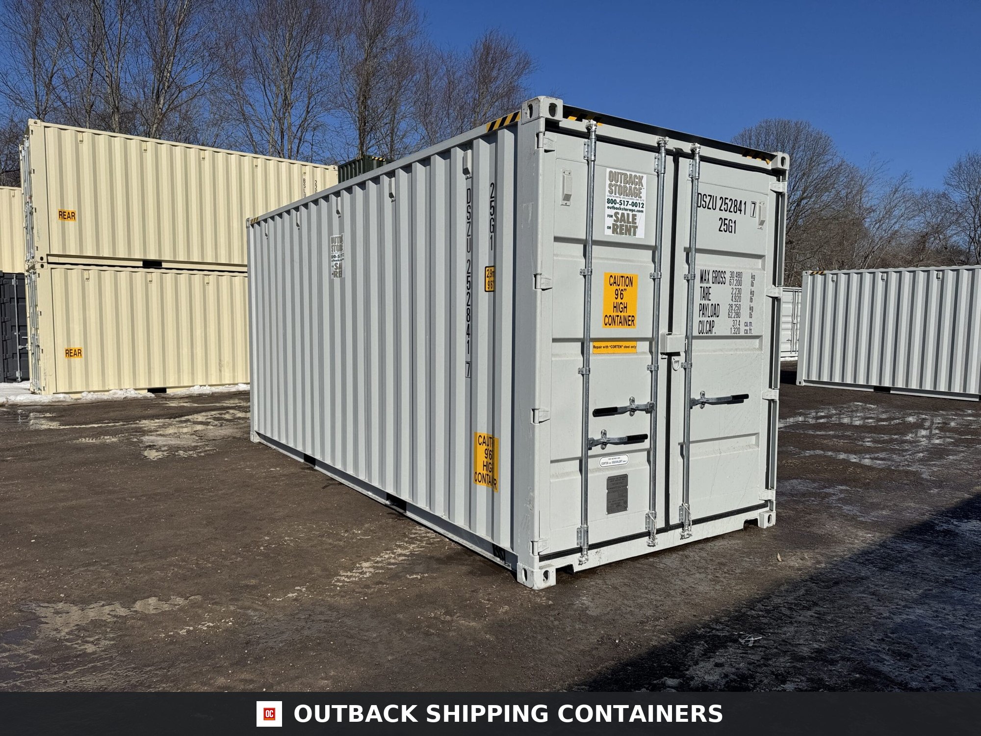 20ft New High Cube Shipping Container – Wind & Watertight – Gray — 20ft — new (image 1 of 12)