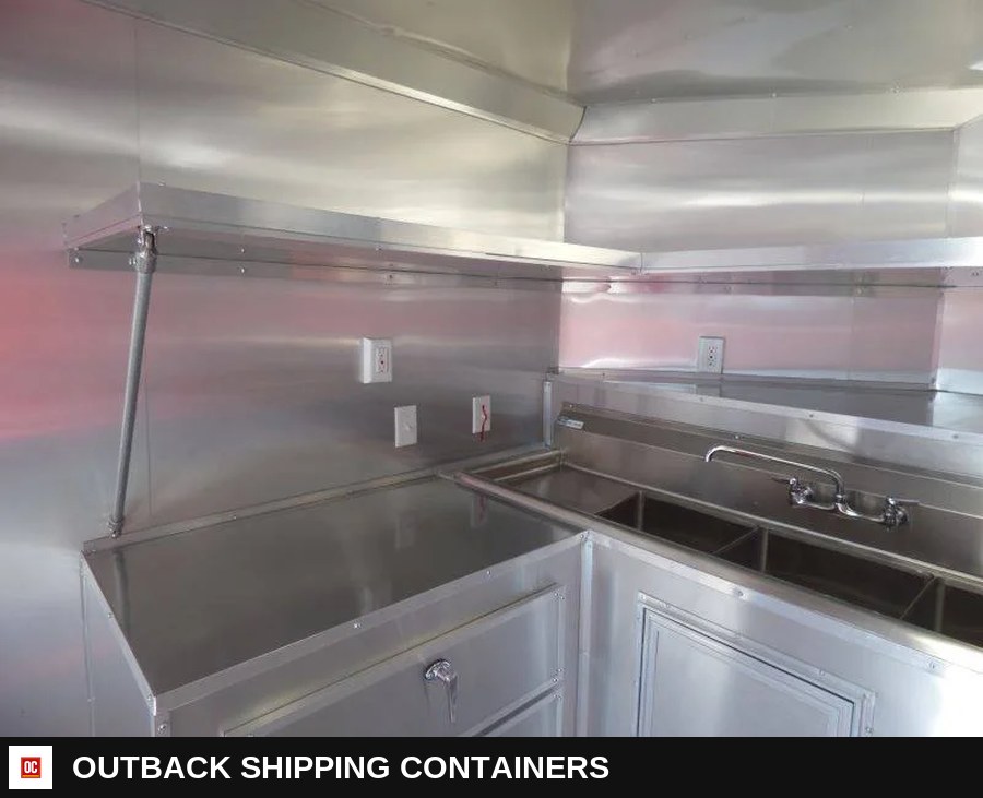 8.5 x 20 White BBQ Smoker Porch Catering Trailer — Undercarriage, Axles And Suspension | Outback Shipping Containers 8.5 x 20 White BBQ Smoker Porch Catering Trailer for sale — undercarriage, axles and suspension