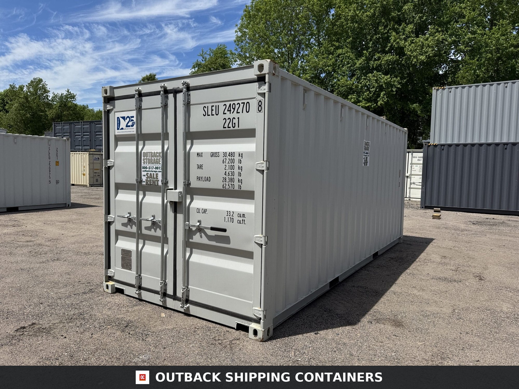20ft New Shipping Container – Wind & Watertight – Gray — 20ft — new (image 8 of 12)