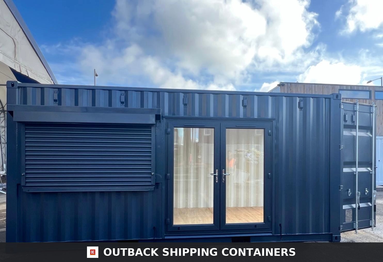 20x8ft CUSTOM SHIPPING CONTAINER CONVERSION — Interior View | Outback Shipping Containers 2 3 CD-1191 20x8ft CUSTOM SHIPPING CONTAINER CONVERSION — Portable Build — angle 5