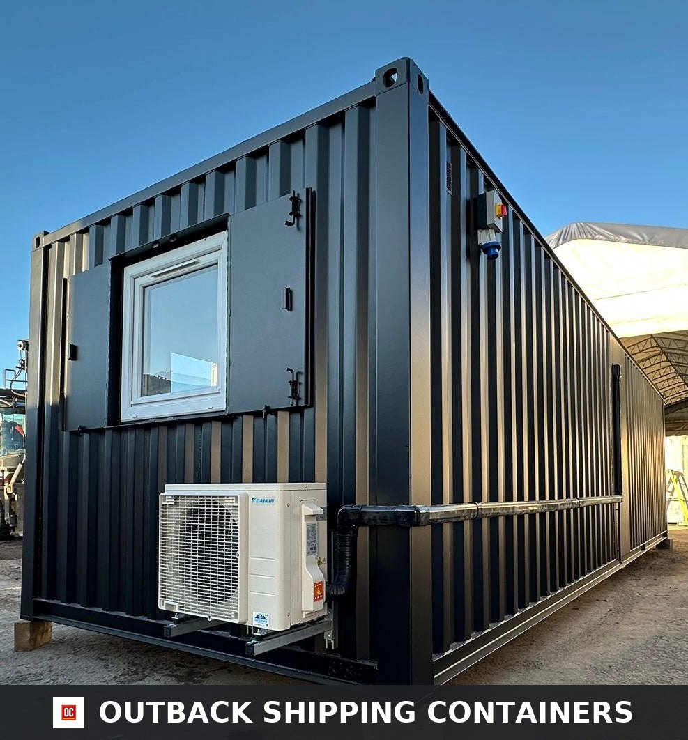 32x10ft Cabin for Sale — Interior View | Outback Shipping Containers 2 3 4 5 6 32x10ft Cabin — Open Plan Canteen / Office — image 5 of 15