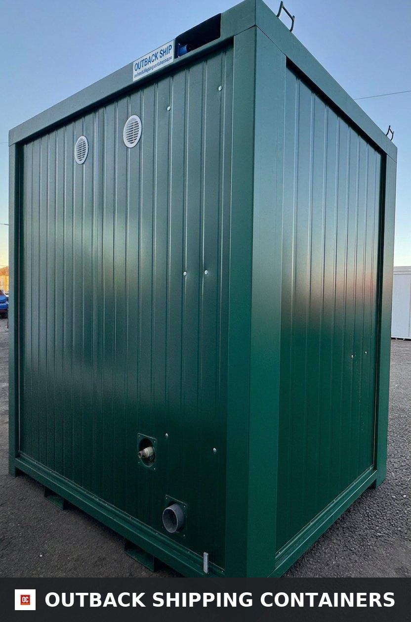 Toilet & Shower Block for Sale — Roof and Structural Detail | Outback Shipping Containers Toilet & Shower Block — 8 x 5 ft Brand New Portable — Green — No 855G — product gallery image 9 of 9