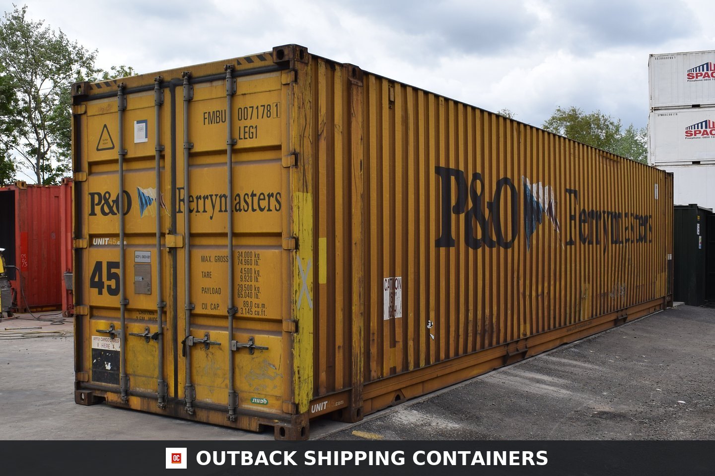 45Ft Hc Used Shipping Container High Cube Wind And Watertight-Cargo Worthy — Outback Shipping Containers storage container