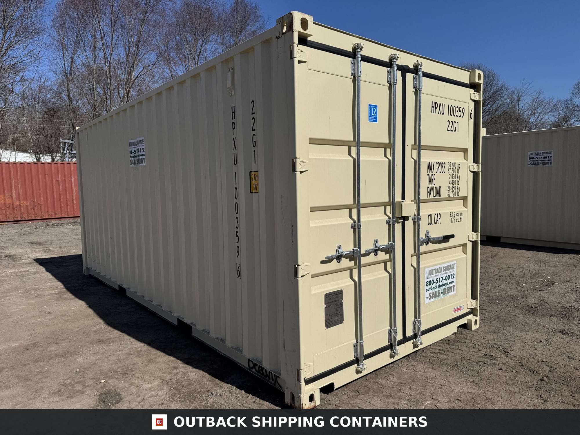 20ft New Shipping Container – Wind & Watertight – Beige — 20ft — new (image 1 of 12)