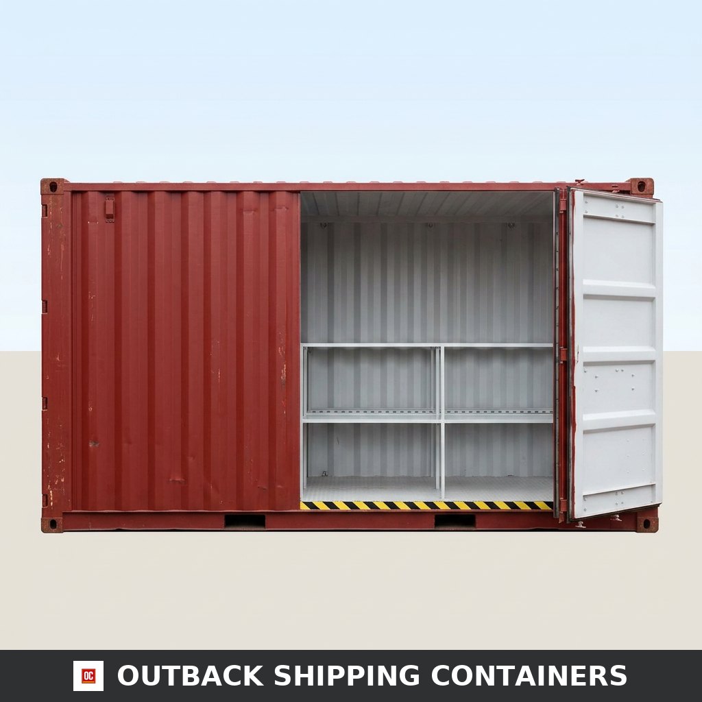8Ft X 8Ft Raised And Flat Floor Bunded Store — Rear Exterior View | Outback Shipping Containers 8Ft X 8Ft Raised And Flat Floor Bunded Store — 8ft — new — storage containers (image 4 of 4)