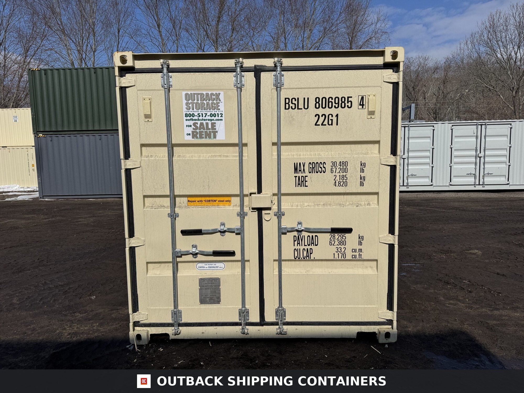 20ft New Shipping Container – Wind & Watertight – Beige — 20ft — new (image 3 of 12)
