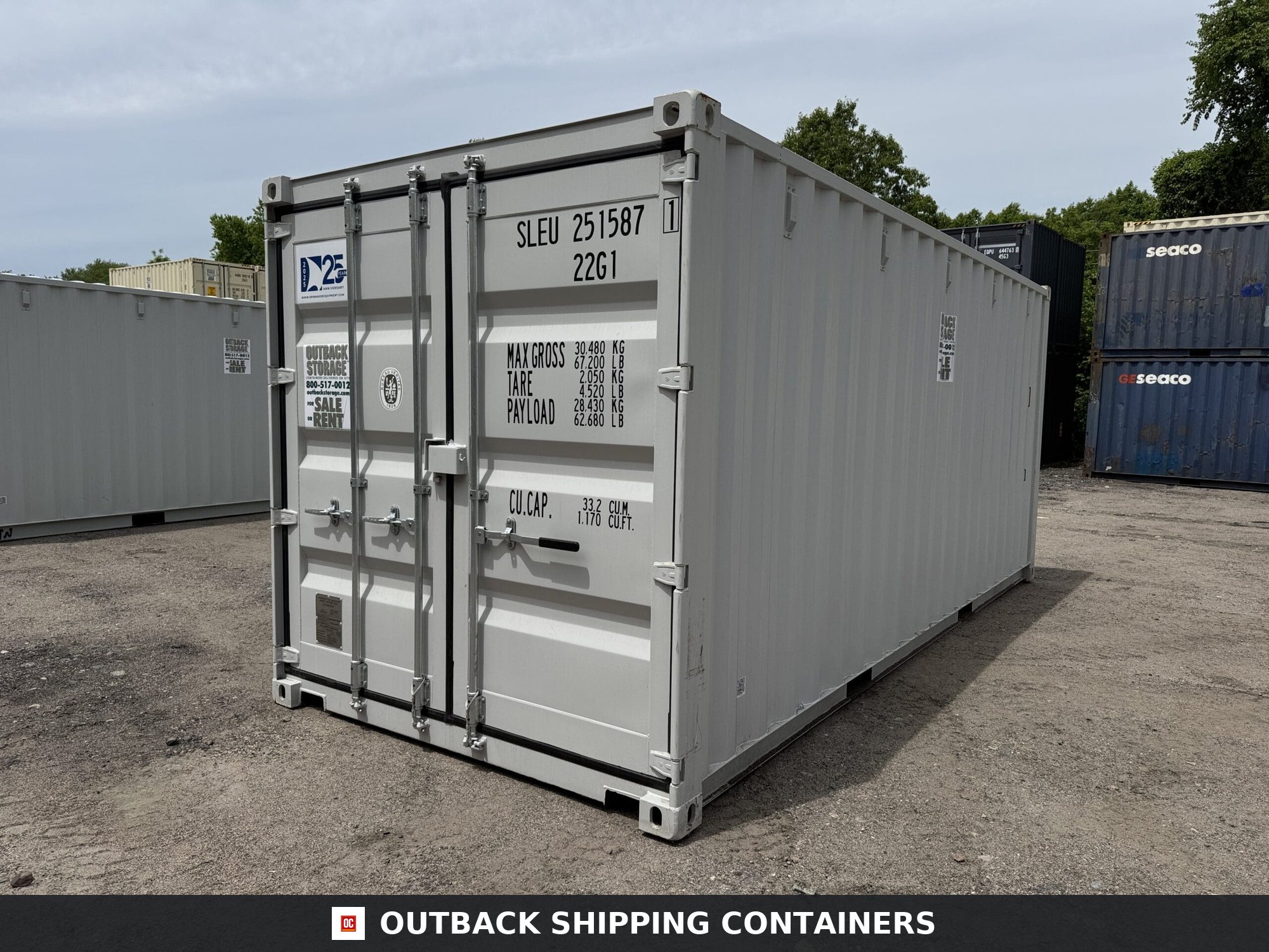 20ft New Shipping Container – Wind & Watertight – Gray — 20ft — new (image 8 of 12)