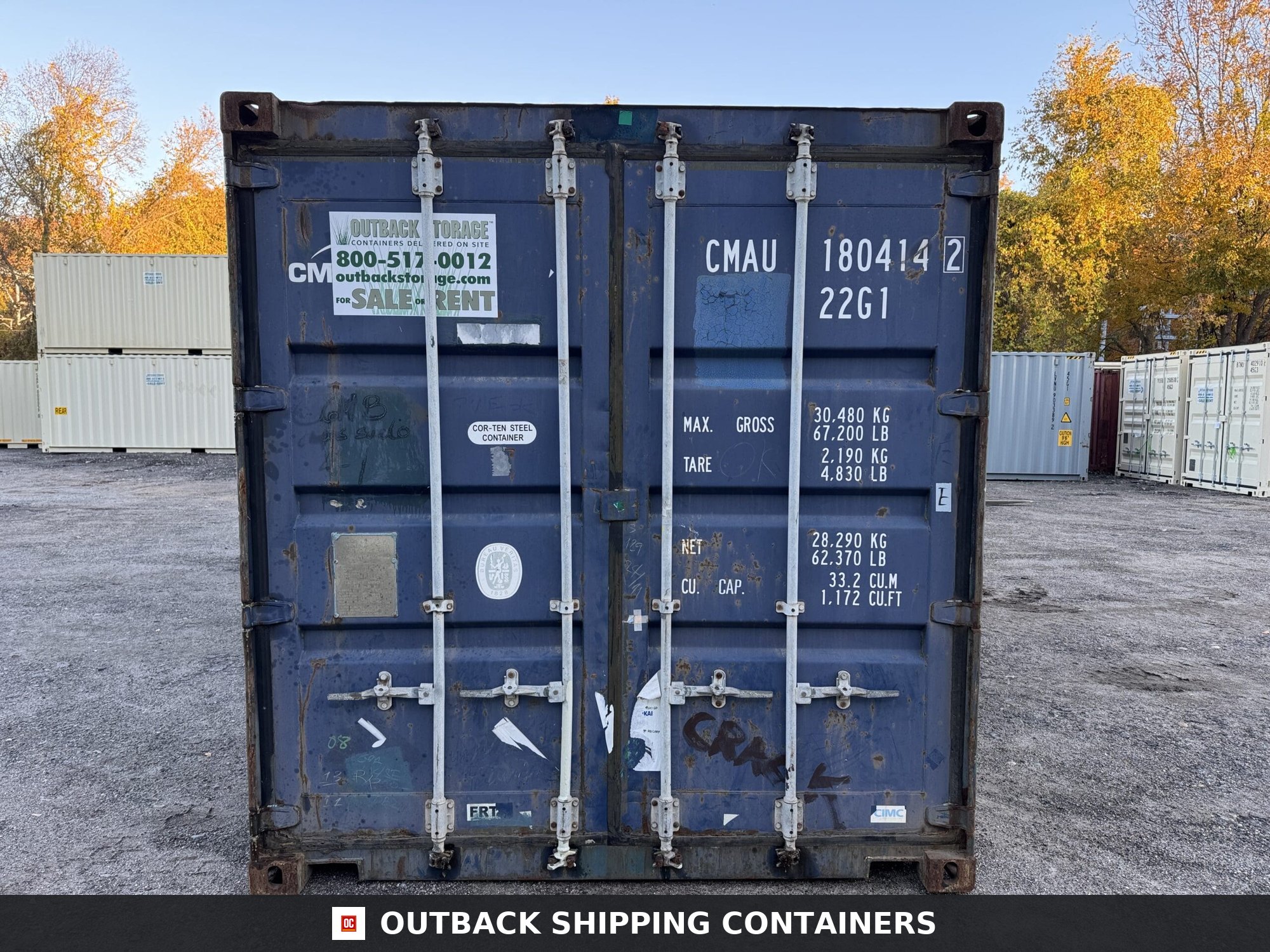 20ft Used Shipping Container – Wind & Watertight – Blue — 20ft — used (image 3 of 12)