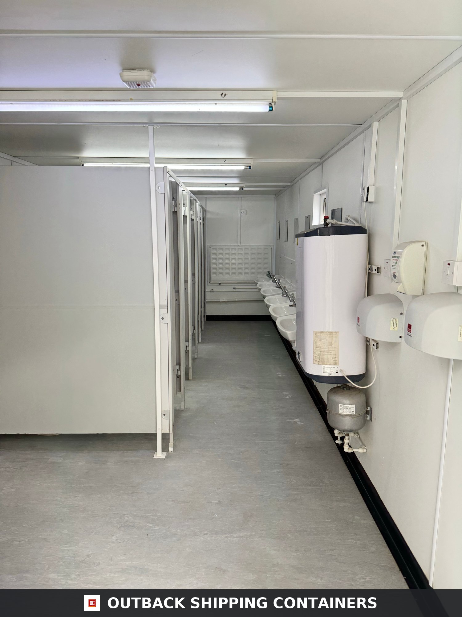 32 x 10 ft for Sale — Roof and Structural Detail | Outback Shipping Containers 32 x 10 ft — 6+1 Toilet Block — Anti-Vandal Portable Toilet Block — No 1070 — product gallery image 8 of 19