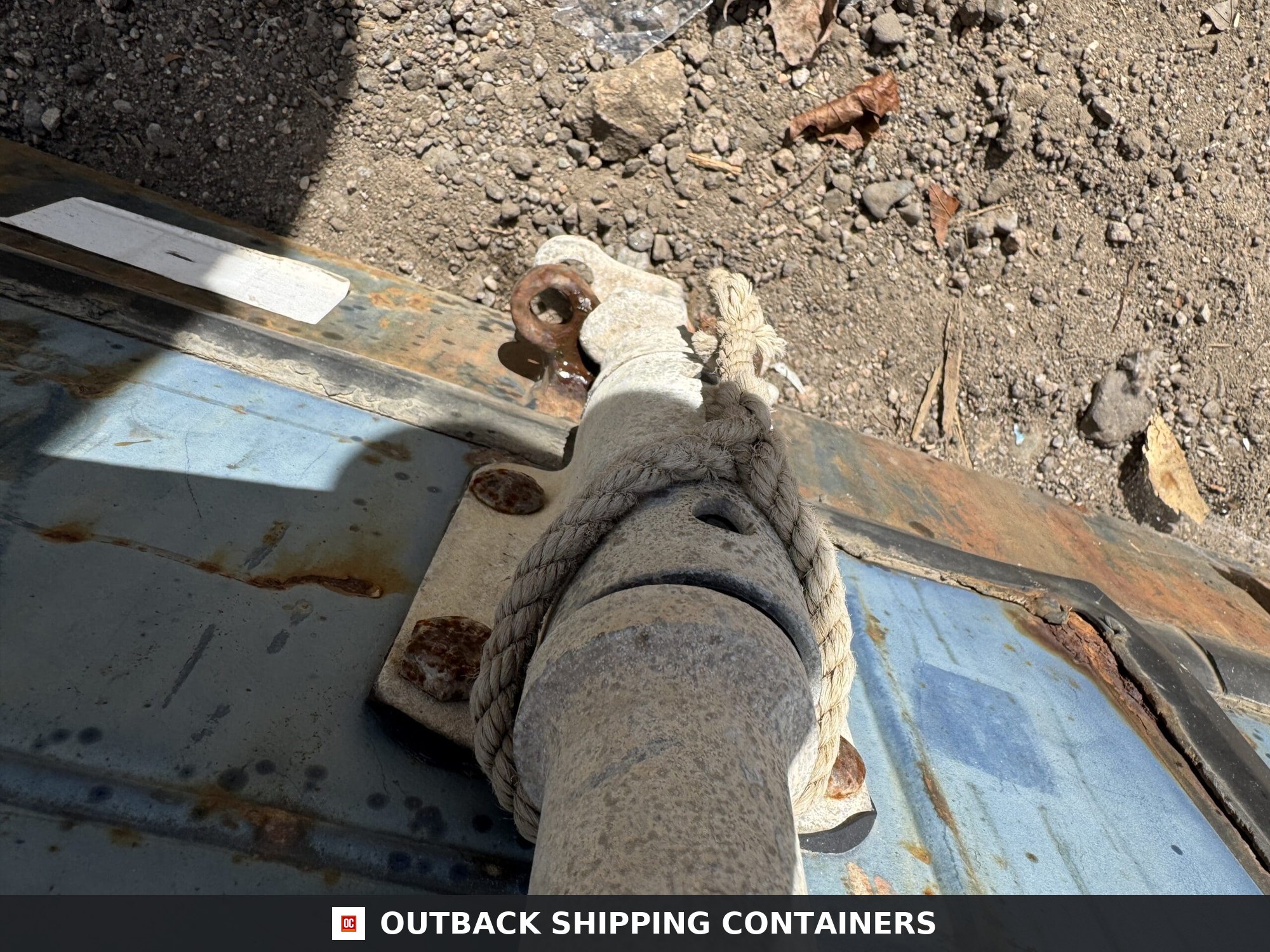 40ft Used High Cube Shipping Container — Rear Exterior View | Outback Shipping Containers 2 8 40ft Used High Cube Shipping Container – Wind & Watertight – Blue — 40ft — used (image 4 of 12)