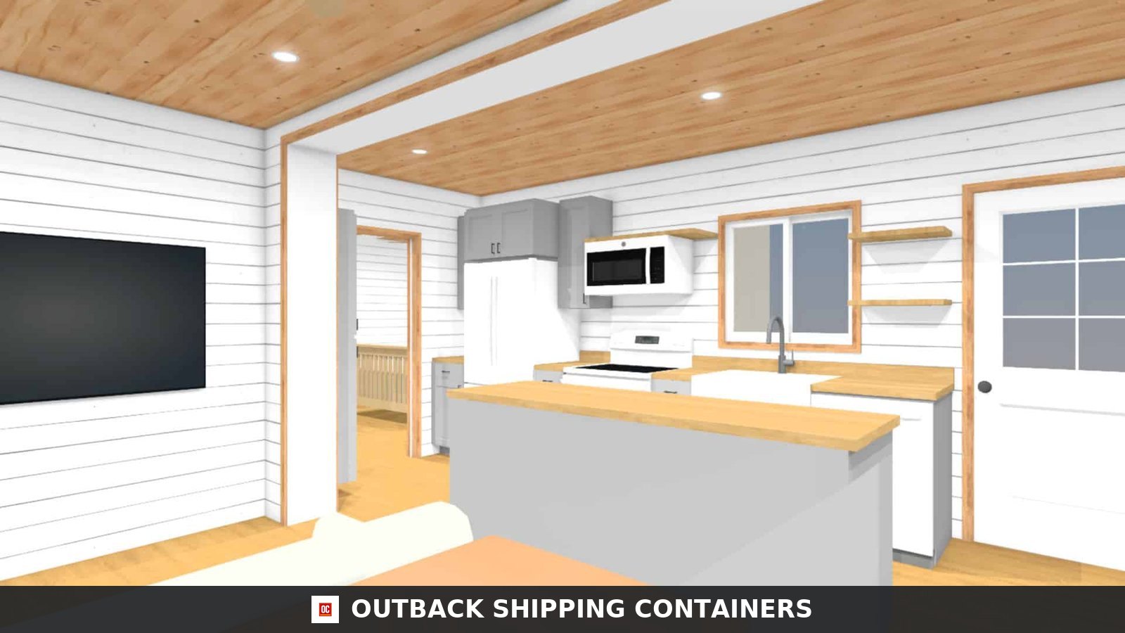 The Huntington 20ft for Sale — Three-Quarter Angle View | Outback Shipping Containers The Huntington – Luxury Two Bedroom Shipping Container Home | Two 40ft + One 20ft Container Home — 20ft — new (image 3 of 12)