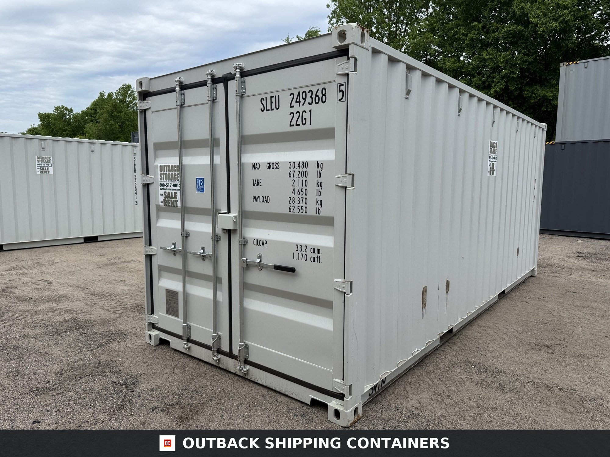 20ft New Shipping Container – Wind & Watertight – Gray — 20ft — new (image 8 of 12)