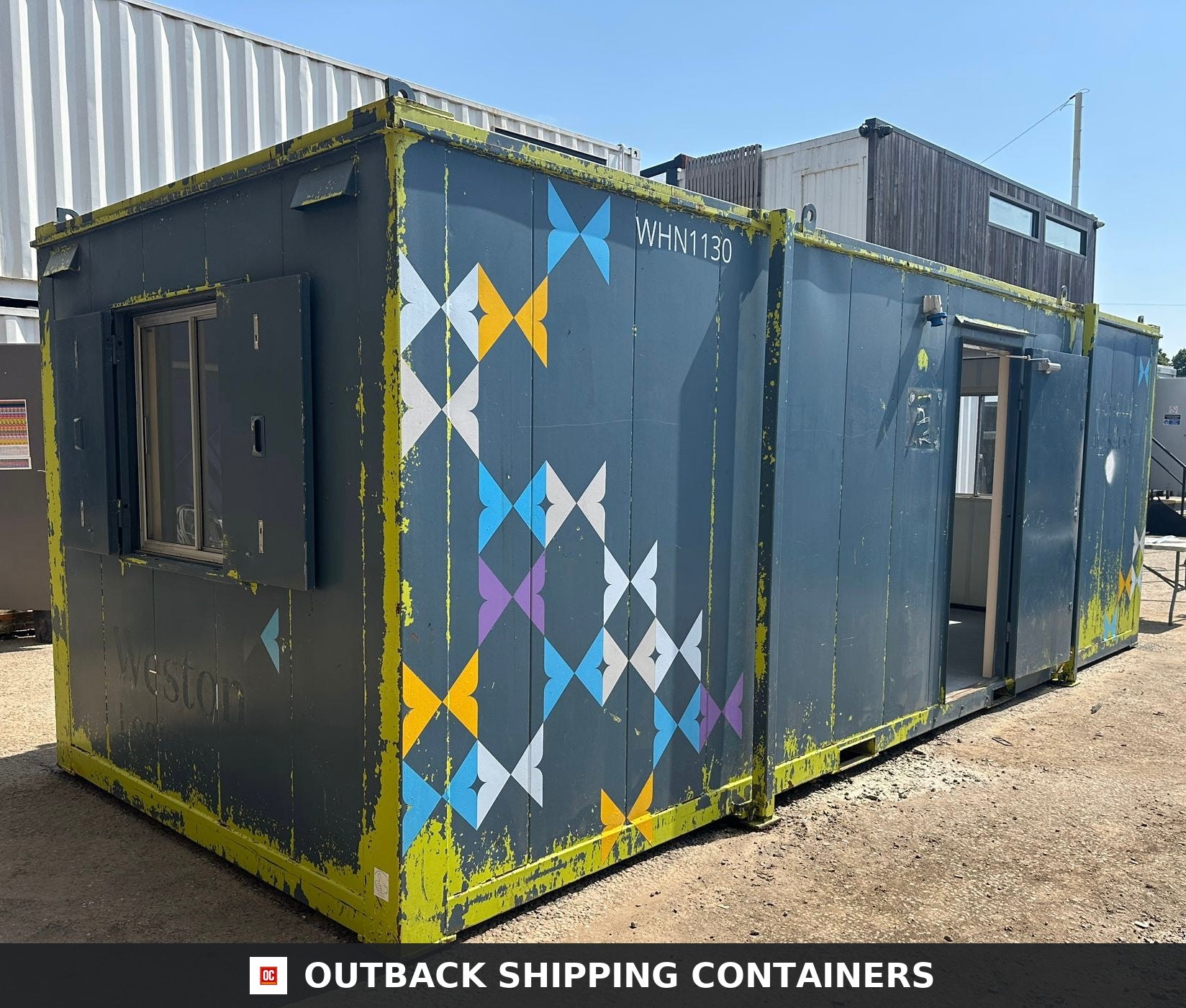 24x9ft for Sale — Three-Quarter Angle View | Outback Shipping Containers 24x9ft — Office / Canteen — Building Site Accommodation — Portable Anti-Vandal - image 2